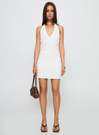 Seashores Halter Mini Dress White