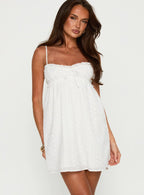 Marliene Broiderie Mini Dress White