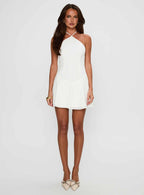 Flowerchild Halter Mini Dress White