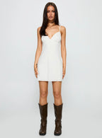 Aruba Embroidered Mini Dress White