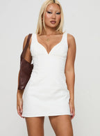 Porcelaine Corset Mini Dress White