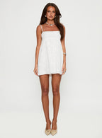 Ortega Mini Dress White Broiderie