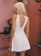 Austria Drop Waist Mini Dress White