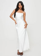Kareena Bias Cut Maxi Dress White
