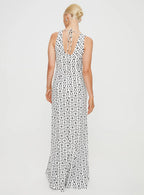 Verde Linen Blend Maxi Dress Black / White