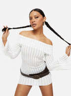 Sorrel Off The Shoulder Mini Dress White